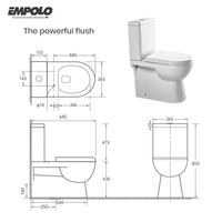 Pour Empolo luxe une pièce toilette murale moderne en céramique blanche deux parties salle de bain commode filigrane s-piège chasse tabouret de nuit pour Ho