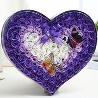 Lot de roses artificielles en gros avec boîte cadeau, fleurs de savon de haute qualité pour décoration de mariage/fête/Saint-Valentin, fleurs artificielles en forme de rose