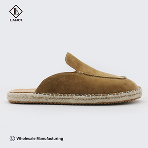 Fabricants de chaussures LANCI, chaussures de luxe sur mesure pour hommes, pantoufles en corde de jute tissée, daim, chaussures <span class=keywords><strong>mi</strong></span>-hautes faites à la main avec logo - Product Image 1