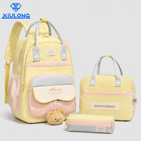 Ensemble de sacs à dos pour filles style Sweet Style, imperméable, avec sac à déjeuner et trousse à crayons, ensemble de sacs à dos pour étudiantes