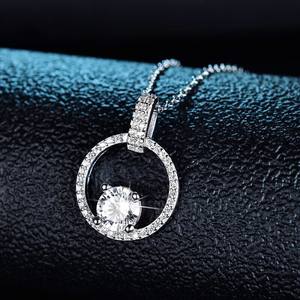 S925 collana in argento Sterling 1 carati Moissanite ciondolo con diamanti <span class=keywords><strong>gioielli</strong></span> dal vivo regalo per gli amanti - Product Image 1
