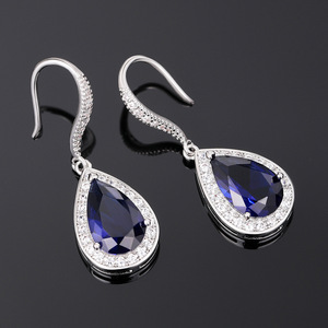 Orecchini pendenti blu da donna, accessori per l'orecchio vintage alla moda per l'uso quotidiano - Product Image 6