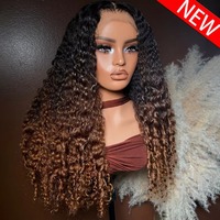 Perruques de cheveux humains frontales en dentelle Ombré colorées 13x4 HD pour femmes