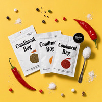 Pochette debout personnalisée de qualité alimentaire en feuille d'aluminium mate avec fermeture éclair sac d'emballage pour condiments assaisonnement piment en poudre épices