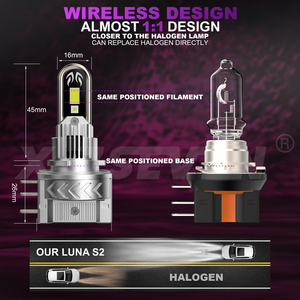 Ampoules de phare LED de remplacement X-7SEVEN <span class=keywords><strong>Mini</strong></span> Size Luna H15 150W 15000lm avec décodeur intégré pour une performance d'éclairage premium - Product Image 4