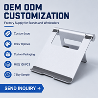 Nuevo Soporte Ajustable para Portátil de Aluminio, Plegable, Portátil, Multiángulo, Antideslizante, con Ventilación, Soporte para Notebook, OEM, ODM, Venta al Por Mayor