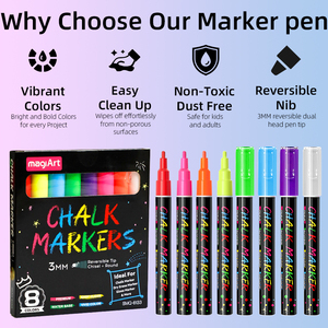 Phấn đánh dấu đảo ngược sợi tip 3 mét xóa được thủy tinh ánh sáng Bảng đánh dấu bụi-miễn phí bảng đen sơn đánh dấu chất lỏng phấn bút - Product Image 2