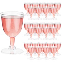 Gobelets à champagne transparents roses à paroi simple en plastique PS de 5 oz avec couleurs personnalisées pour les mariages et les fêtes dans le jardin