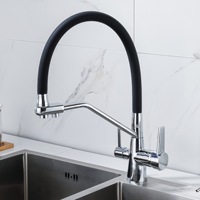 Robinet de cuisine moderne multifonctionnel trois en un en laiton mitigeur pour eau chaude et froide pure en caoutchouc de silicone