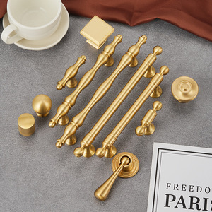 Tiradores de Latón Macizo para Muebles de Cocina y Armarios, Tiradores en Forma de T Ondulados de Tamaño Ajustable para Dormitorio, Tiradores de Puerta de Gabinete Vintage - Product Image 2