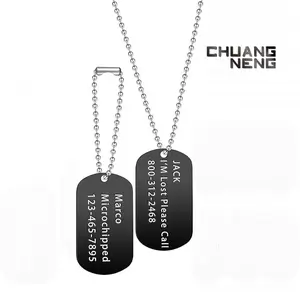 Dog Thẻ Thiết lập chuỗi Thép không gỉ Vòng cổ SUS Dog Tag cá nhân vật nuôi thẻ cho DIY Craft với Pet Tên