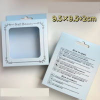 Boîte d'emballage en carton pour faux ongles avec logo personnalisé en relief, fenêtre en PVC, doublure en éponge, écologique, vide, pour présentation de faux ongles