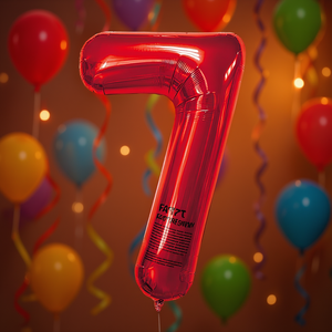Globo de aluminio metálico de 100 cm con el número 7 para fiestas, decoración de cumpleaños para niños - Product Image 2