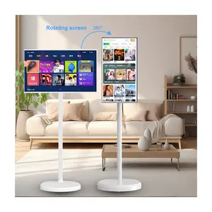 شاشة تلفاز رائعة تصميم فريد ذكي جهاز إعلان شاشة LCD اندرويد تلفاز ذكي محمول بطارية كبيرة