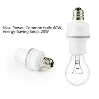 Douille de lampe à capteur de lumière crépusculaire à l'aube de type vis en plastique 60W
