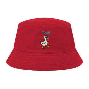 Bucket Hat Sky Blue Duck Embroidery Sun Protection Women's Canvas Hat - Product Image 2