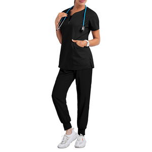 Conjuntos de Uniformes para Salón de Belleza, Elegantes y Elásticos, en Oferta, con Múltiples Bolsillos para Uñas y Ropa de Trabajo de Salón - Product Image 5