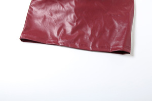 2025 Custom Winter New Women's <strong>Clothing</strong> - Sexy <strong>Tomboy</strong> Style Backless Fitted Plunging PU Skin-tight Midriff-baring Dress - Product Image 5
