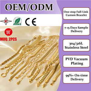 Bracciali a Catena Placcati Oro 14K 18K Personalizzati all'Ingrosso, <span class=keywords><strong>Bracciale</strong></span> Vintage Stratificato in Acciaio Inossidabile con <span class=keywords><strong>Incisione</strong></span> per <span class=keywords><strong>Donna</strong></span>, Idea Regalo - Product Image 1