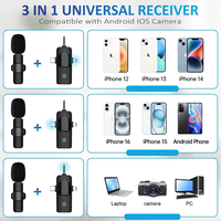 Le Microphone Revers Sans Fil Mini K15 avec Réduction de Bruit Professionnelle, Léger, Portable, Type C pour Caméras Android
