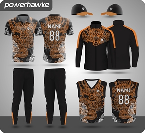 Prohawke impreso deportes Cricket uniforme conjunto completo cuello Jersey y Pantalones personalizados media manga completa Jersey - Product Image 3