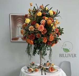 Fleurs de soie les plus vendues pour la décoration de mariage, signe de <span class=keywords><strong>chemin</strong></span> européen, boule de fleurs, fleurs de mariage pour la salle de réception de mariage, fleurs pour les tables d'événements - Product Image 5