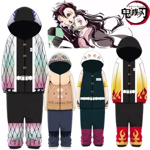 Kreatives Design Anime Kleidung Erwachsene Rengoku Cosplay Dämonen töter Einteiliger Pyjama für Pyjama Cosplay Party