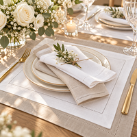 Serviettes de cocktail en lin OEM en gros, imprimées et brodées sur mesure pour mariages et dîners
