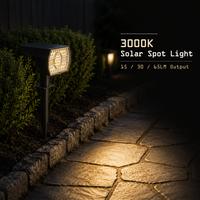 Projecteur solaire HIGHWIN 56 LED blanc chaud 3000K 15LM 30LM 65LM 18650 3.7V 1500mAh Batterie Lampe de jardin extérieure