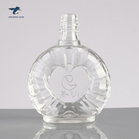 Bouteille en verre rectangulaire ou ronde unique de 100 ml, 500 ml, 750 ml pour vodka, whisky, brandy avec bouchon en aluminium