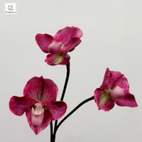 Bunga Anggrek Paphiopedilum Tiruan Gaya Retro dari PU, Sentuhan Asli, untuk Dekorasi Hotel, Rumah, Vas, Pernikahan, Warna Pink