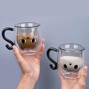 แก้วกาแฟสองชั้นทนความร้อนทนต่อความร้อนสูงแก้วลายแมวคิตตี้ดีไซน์น่ารักเป็นมิตรกับสิ่งแวดล้อม - Product Image 3