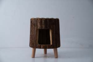 Komfortables Erhöhtes Katzenbett Haustier-Katzenhaus Gemütliches Bett für Pelzige Freunde Rattan-Kunsthandwerk Katzenhaus - Product Image 4