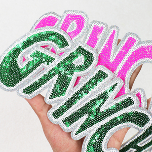 Bán Buôn Lớn Thời Trang Sáng Chenille Thêu Các Bản Vá Lỗi Sắt Trên Tùy Chỉnh Giáng Sinh Sequin Các Bản Vá Lỗi Cho Áo Trang Trí - Product Image 1