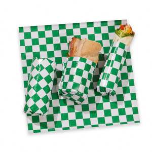 Papier d'emballage pour sandwich, burrito, grille, burger, en aluminium, isolant, nid d'abeilles, vert, blanc, rouge, blanc - Product Image 6