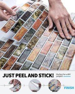 Piastrelle Adesive Effetto Marmo 30x30cm Impermeabili per Cucina e Bagno, Protezione Antispruzzo per Piano di Lavoro e Lavandino - Product Image 4