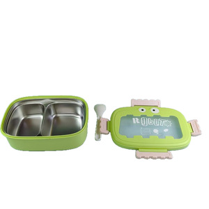 Lonchera de Plástico con Diseño de Robot, 2 Compartimentos, Portátil, a Prueba de Fugas, para Niños, Rectangular, Talla M - Product Image 1