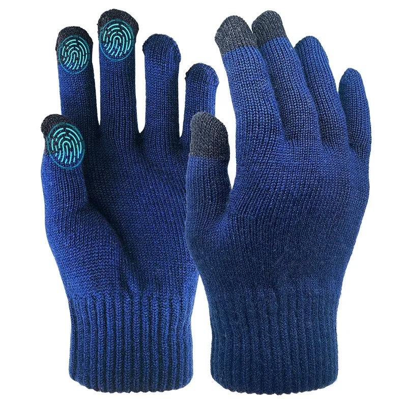 100% Merino Wool Custom Logo Men Magic Warm Women Knitted Winter Gloves with Luxury Vintage Bike Hand Glove