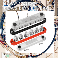 Bloc de distribution de puissance 6 voies 300A en cuivre de 6 mm, robuste, avec barre omnibus électrique 12V et couvercle pour barre omnibus 3/8