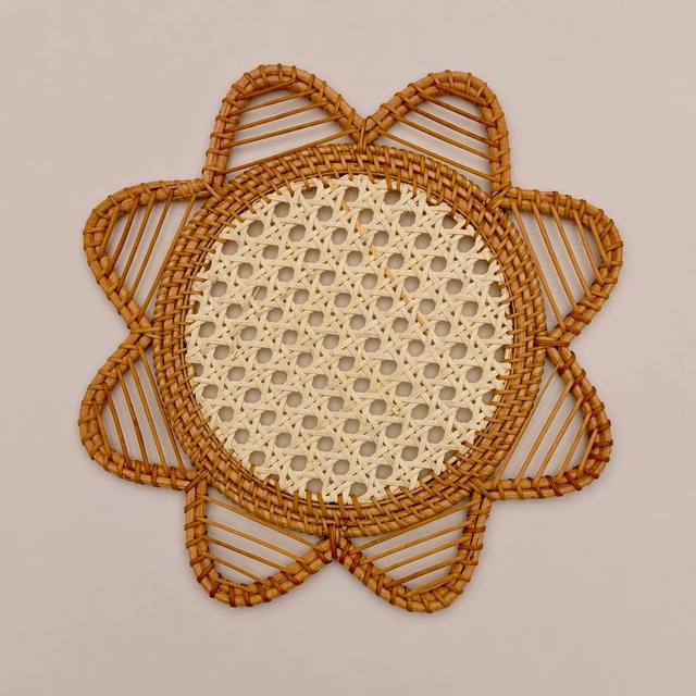 Refined Rattan Charger Plates Artisanal Woven Placemats Wall Hanging Wall Art Bespoke Minimalist Luxury Home & Interior Decor