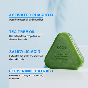 Savon <span class=keywords><strong>Solide</strong></span> Artisanal Vert à l'Huile d'Arbre à Thé, Charbon Actif et Acide Salicylique – <span class=keywords><strong>Lissant</strong></span>, Hydratant, Anti-Pelliculaire pour Cheveux Gras - Product Image 5