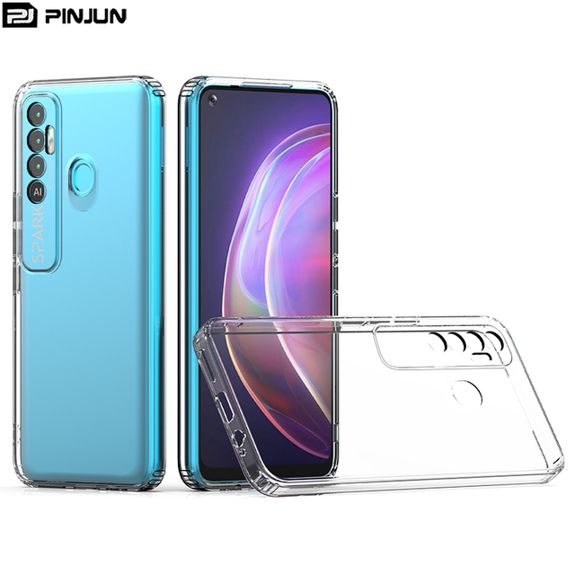 New Design Soft TPU Colorful Button Clear Transparent Phone Case for Tecno Spark 8T 8 7 Pro Go 2022 Back Cover