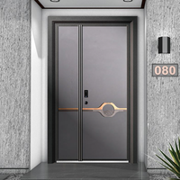 Puertas de Entrada Pivotantes de Acero Inoxidable para Exteriores, Estilo Moderno Americano de Lujo, Color Negro, 2026