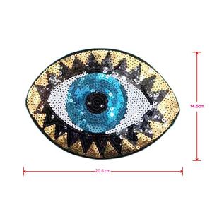 Shenglan Offre Spéciale main mauvais œil patchs à paillettes fer sur patchs pour vêtements grand Applique broderie Patch pour bricolage couture Jeans - Product Image 4