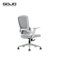 Chaise de bureau ergonomique multifonctionnelle GOJO Factory avec soutien lombaire, dossier en maille et siège en mousse haute élasticité