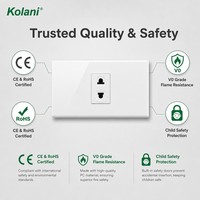 Plaque d'alimentation murale étroite 120 modulaire à montage dissimulé, prise universelle à 2 trous, 16A 250V, anti-effraction pour petite chambre