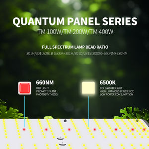 成長テントキット100WフルスペクトラムLEDグローライト量子パネルLEDサムスンチップ調光可能赤660nm屋内薬栽培 - Product Image 6