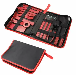 Kit d'outils d'enlèvement des garnitures Audio de porte, panneau de voiture, outils d'extraction manuels, ensemble bleu/rouge 18 ensemble/Carton 19 pièces