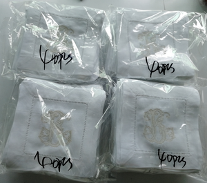 Serviettes <span class=keywords><strong>de</strong></span> cocktail <span class=keywords><strong>en</strong></span> coton <span class=keywords><strong>lin</strong></span> bon marché avec monogramme du client <span class=keywords><strong>en</strong></span> couleur blanche pour la vente <span class=keywords><strong>en</strong></span> gros - Product Image 4