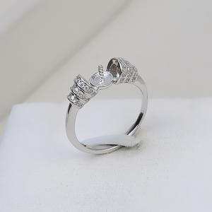 Handmade DIY S925 Silver Opening <b>Ring</b> Female Living 7-8 Pearl Hollow Holder Gold Plated <b>Adjustable</b> <b>Size</b> Accessory Trendy Tide 71 - Product Image 2